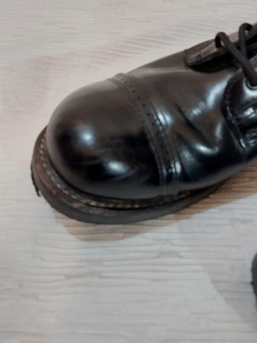 Men's Black Lace-Up Leather Combat Boots